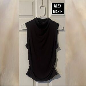 NEW-Alex Marie Wendy Draped Cowl Neck Sleeveless Blouse-Size:Small